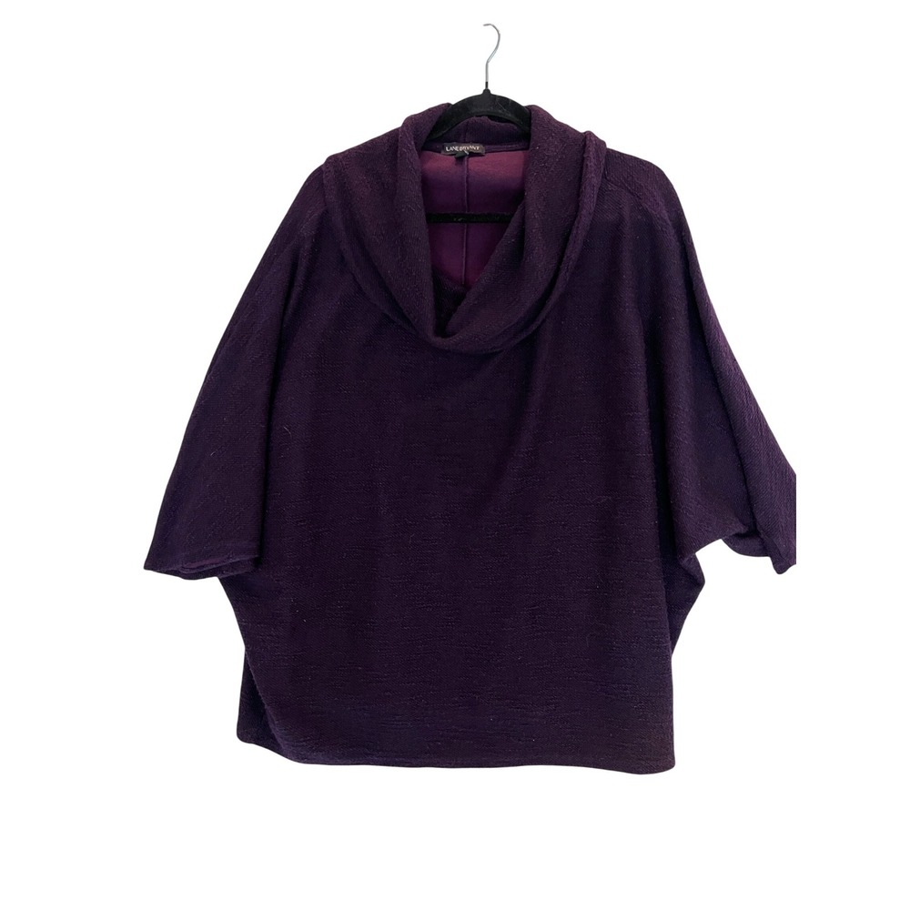 Lane Bryant Womens Top Plus Size 18/20 Purple Cowl Neck Dolman Sleeve Pullover